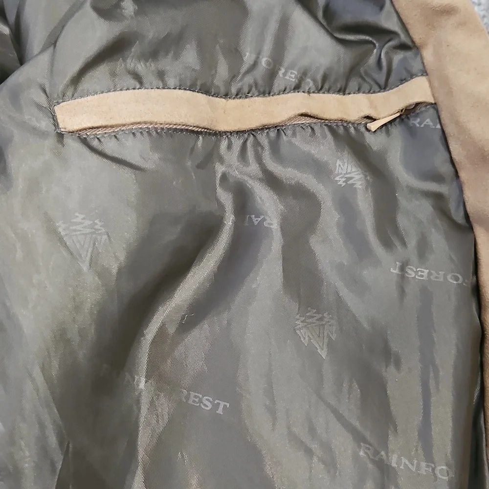 Vintage Rainforest Jacket Mens L Brown Lined Collar Outdoor